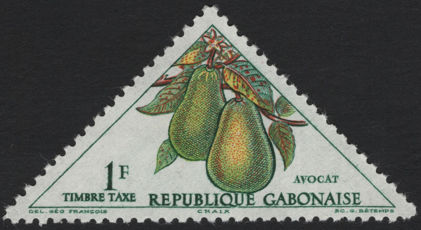 SCG4013 - Gabon 1F Avocado Postage Due Stamp