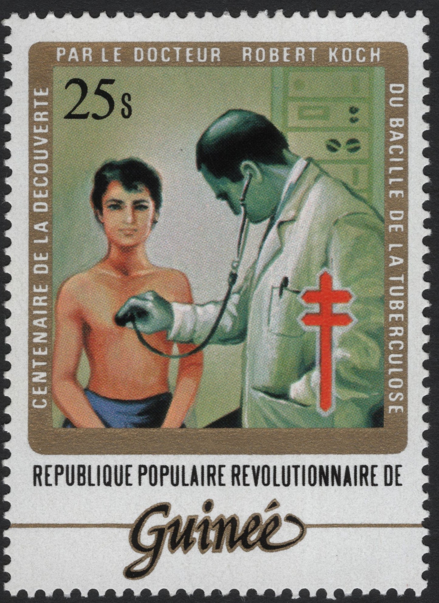 SCG4174 - Guinea 1962 – Centenary of Robert Koch’s Discovery of Tuberculosis Bacillus – 25 Sylis