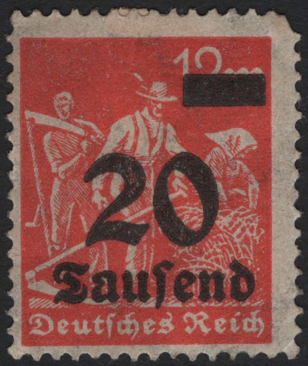 SCG4198 - Germany 1923 Hyperinflation Overprint – 20 Tausend on 12 Mark