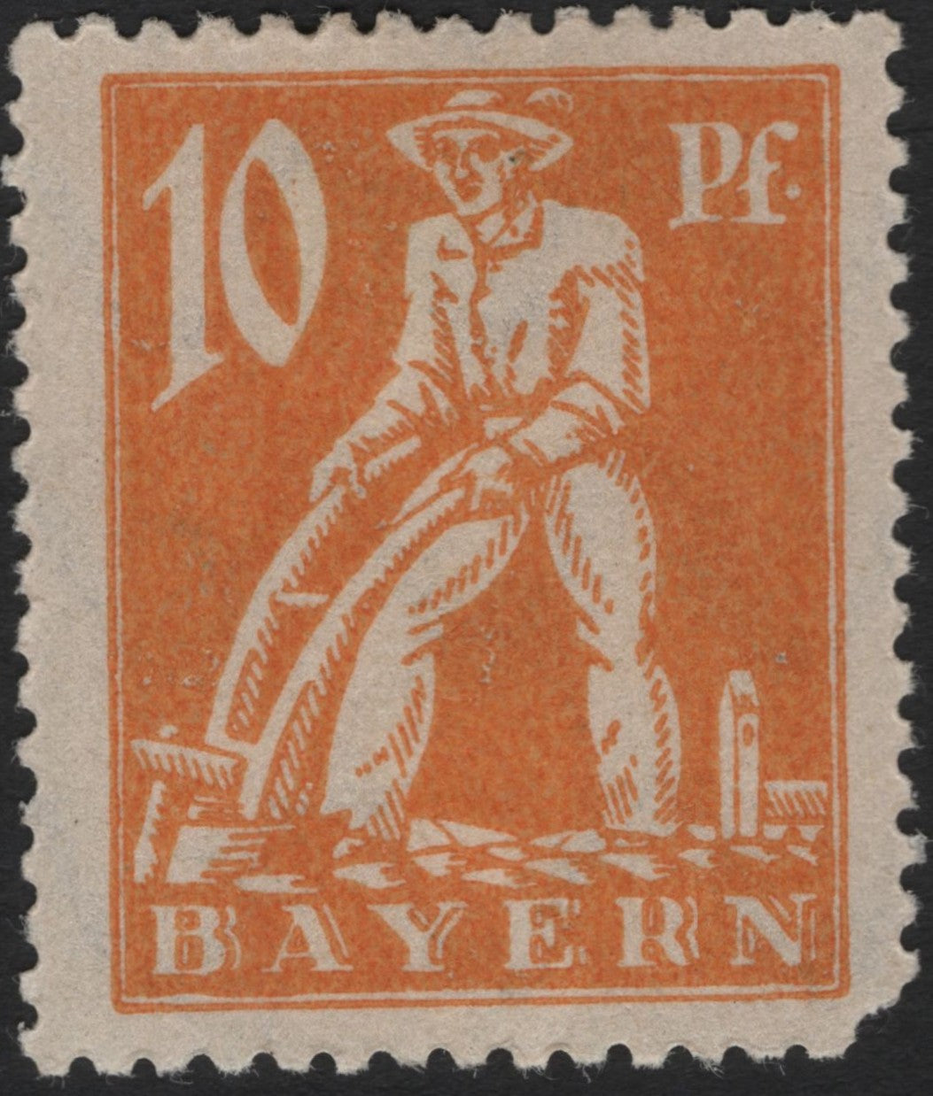 SCG4185 - Bavaria 1919 – 10 Pfennig Farmer Issue (Orange)