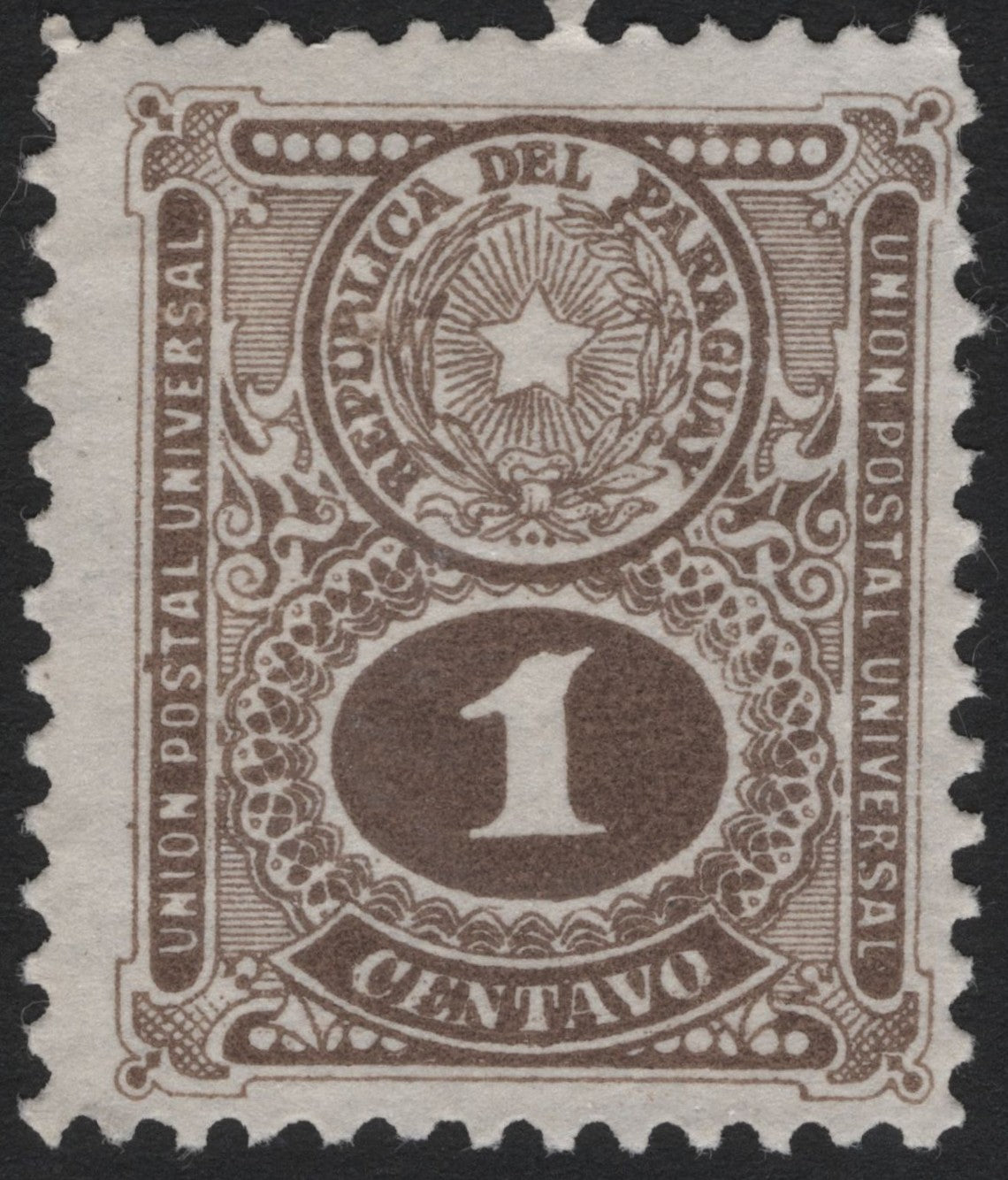 SCG4255 - Paraguay 1886 – 1 Centavo Brown, UPU Issue