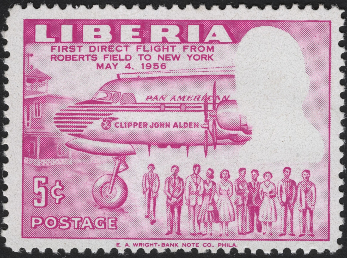 SCG4305 - Liberia 1956 – First Direct Flight Roberts Field to New York (Pan Am Clipper John Alden)