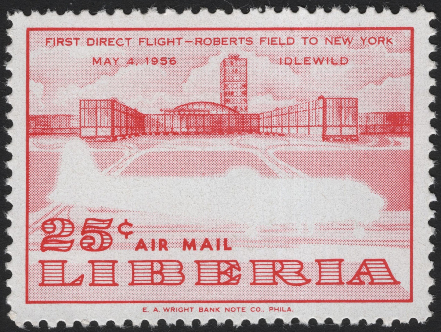 SCG4319 - Liberia 1956 – First Direct Flight to New York (25¢ Airmail)