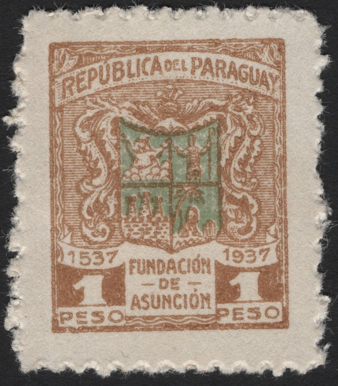SCG4339 - Paraguay 1937 – 1 Peso Stamp, 400th Anniversary of the Founding of Asunción