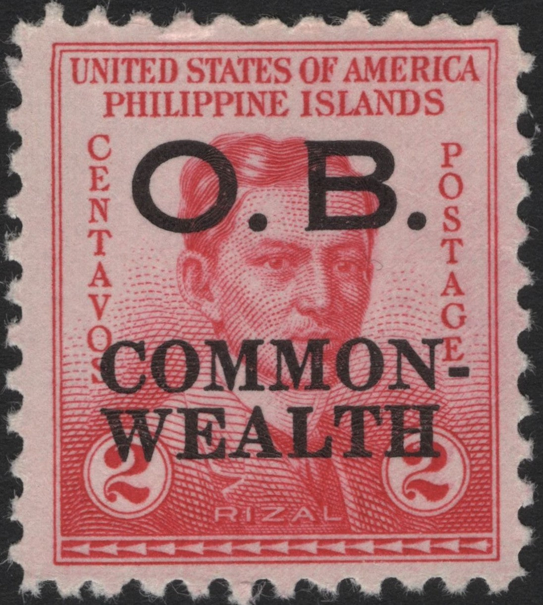 SCG4330 - Philippine Islands 2c Rizal – O.B. Commonwealth Overprint (U.S. Administration)