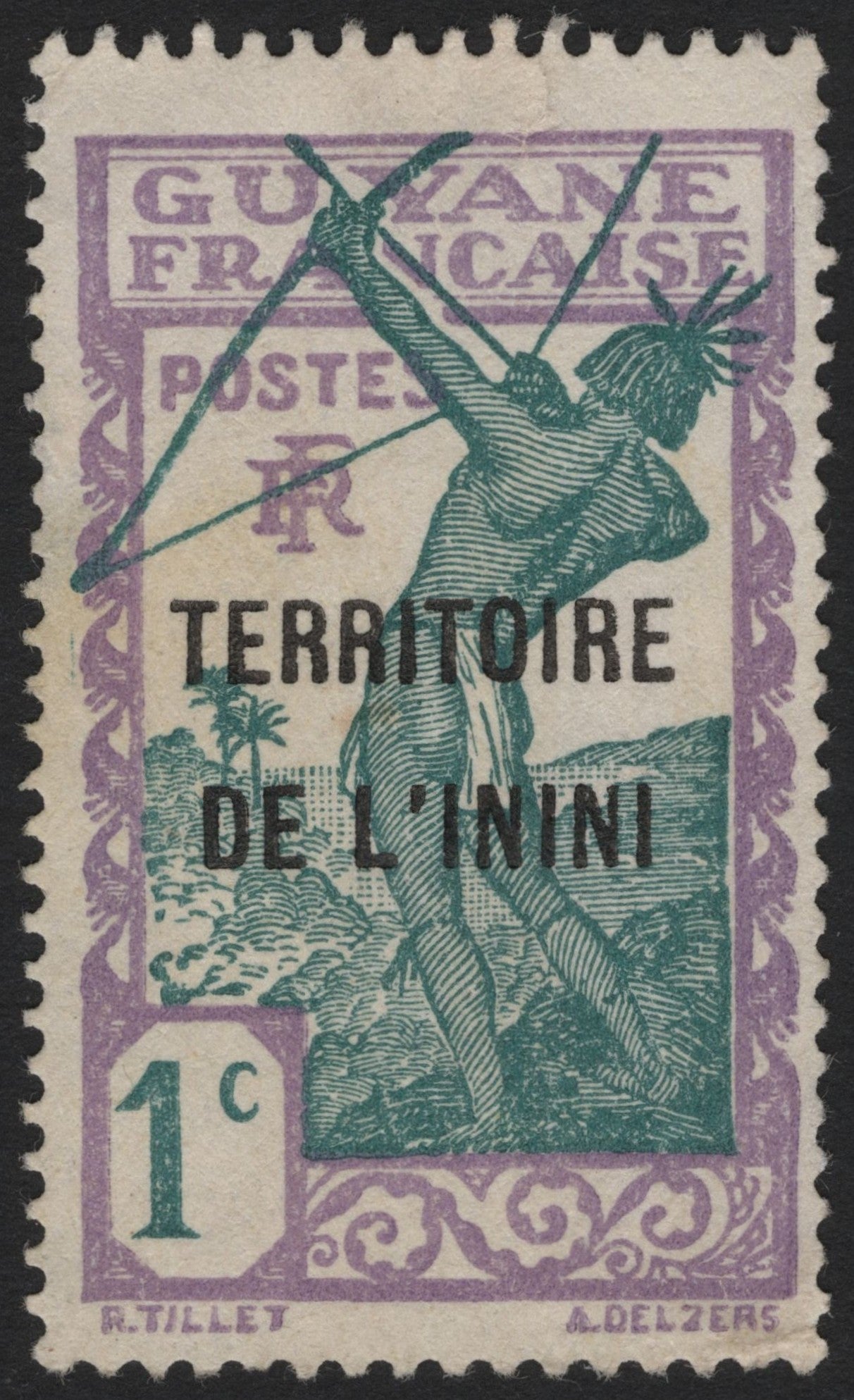 SCG4362 - French Guiana – Territoire de l’Inini Overprint, 1 Centime