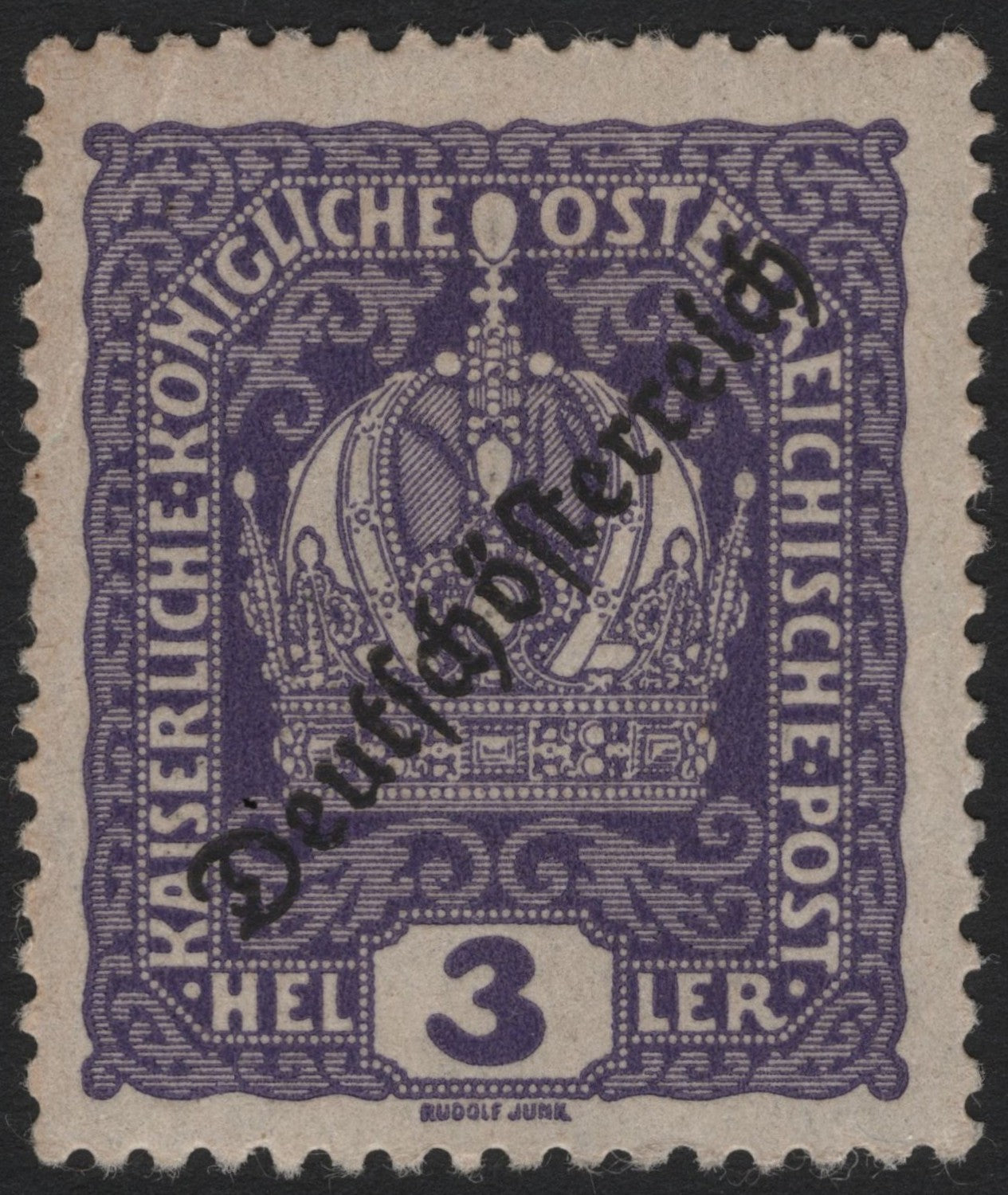SCG4358 - Austria 1919 – 3 Heller Overprint "Deutschösterreich"
