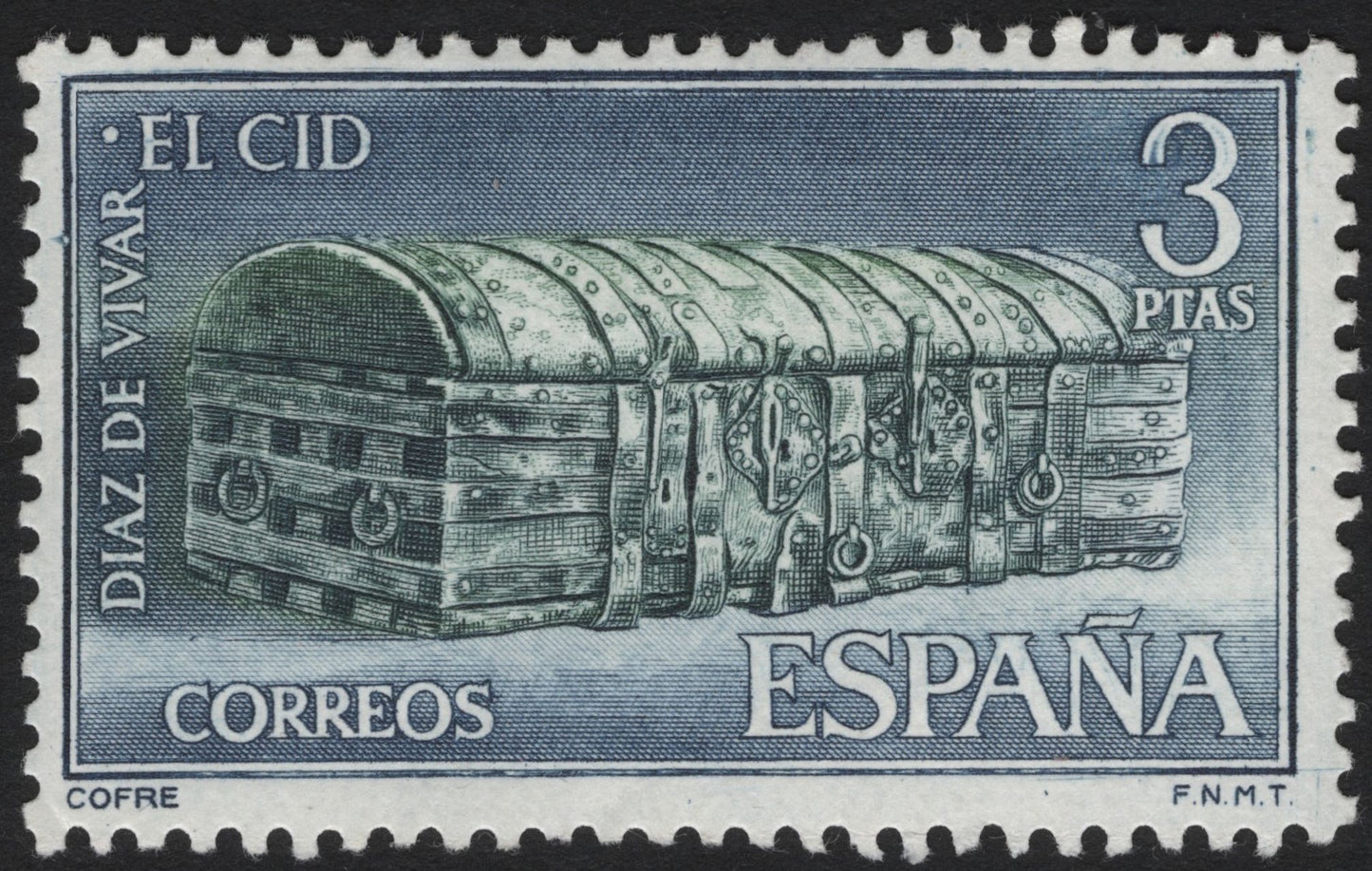 SCG4371 - Spain 1962 – El Cid: The Chest (Cofre), 3 Pesetas