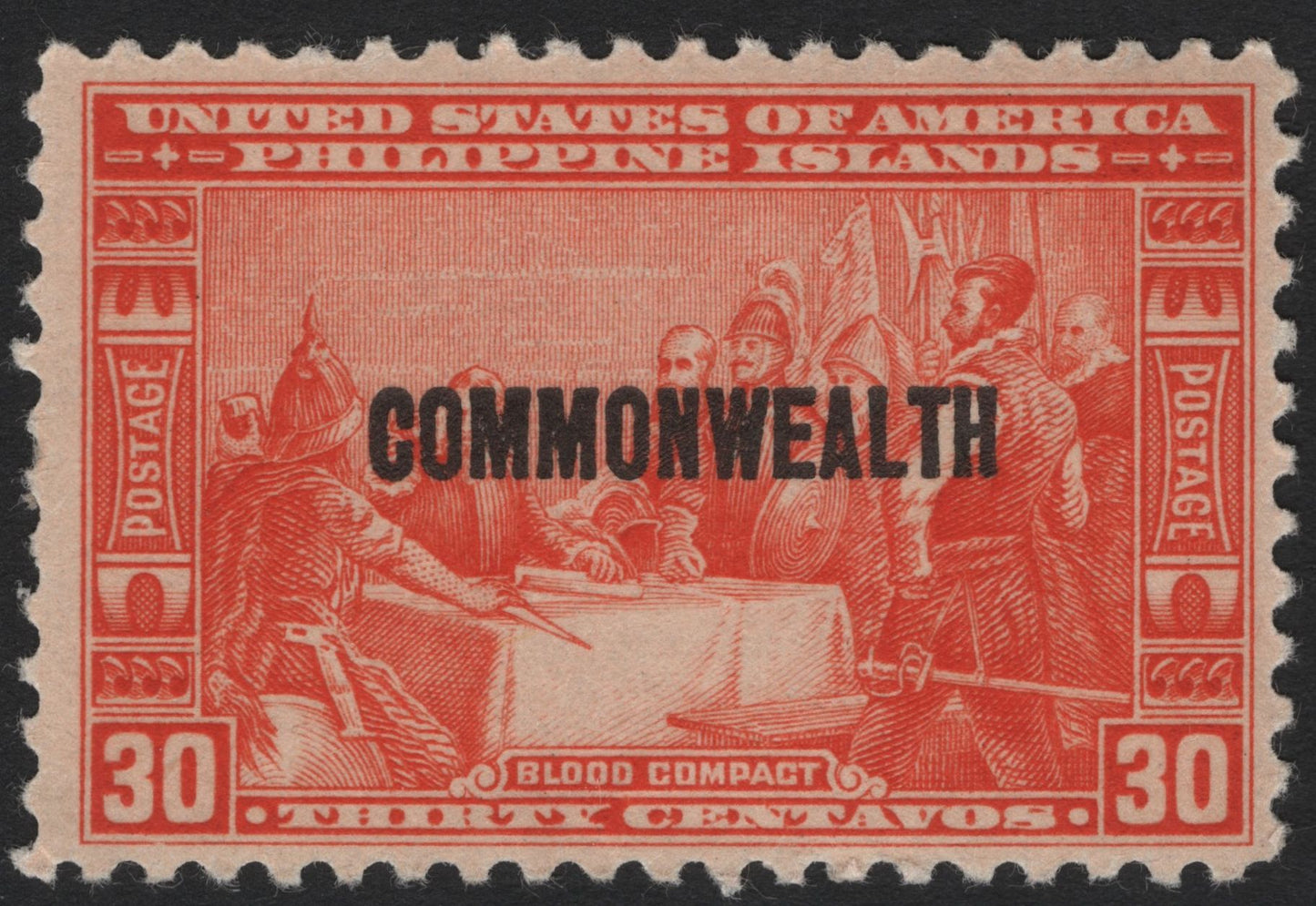 SCG4372 - Philippines 1935 – Commonwealth Overprint on 30c “Blood Compact”