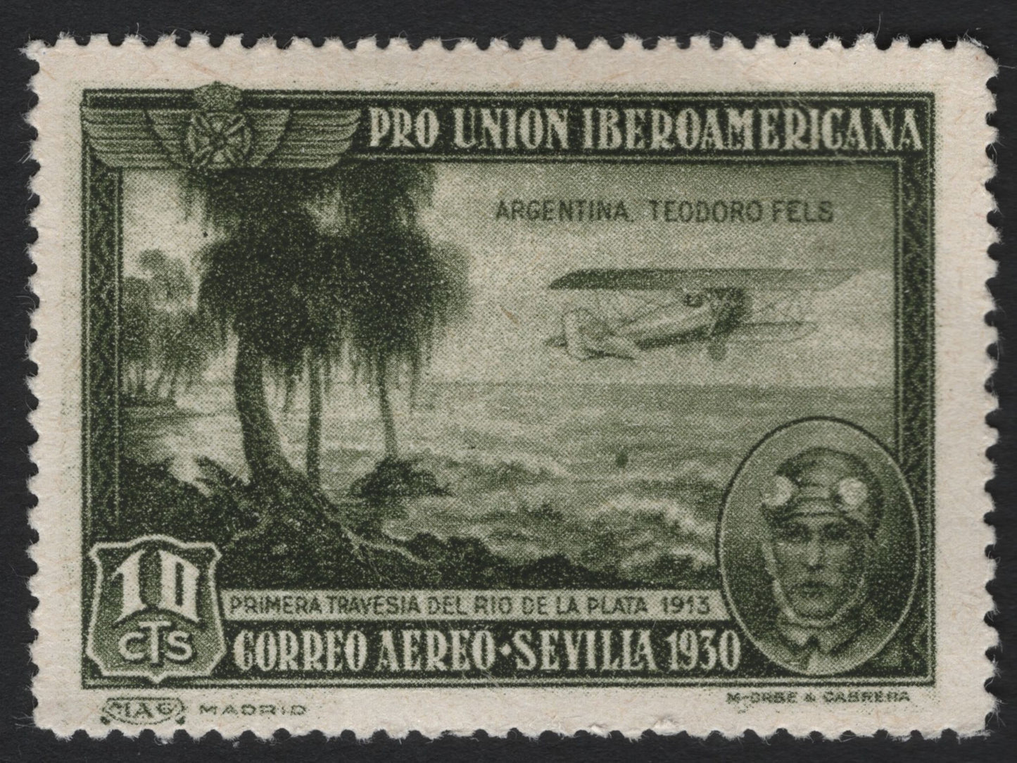 SCG4378 - Spain 1930 – Airmail Stamp for Ibero-American Union (Teodoro Fels)