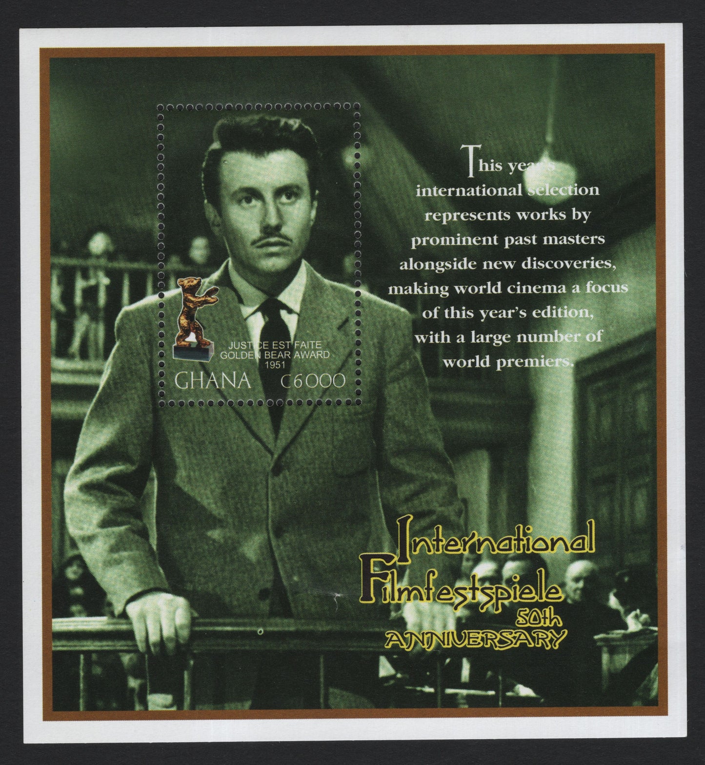SCG4740 - Ghana 2000 – International Film Festival 50th Anniversary Miniature Sheet