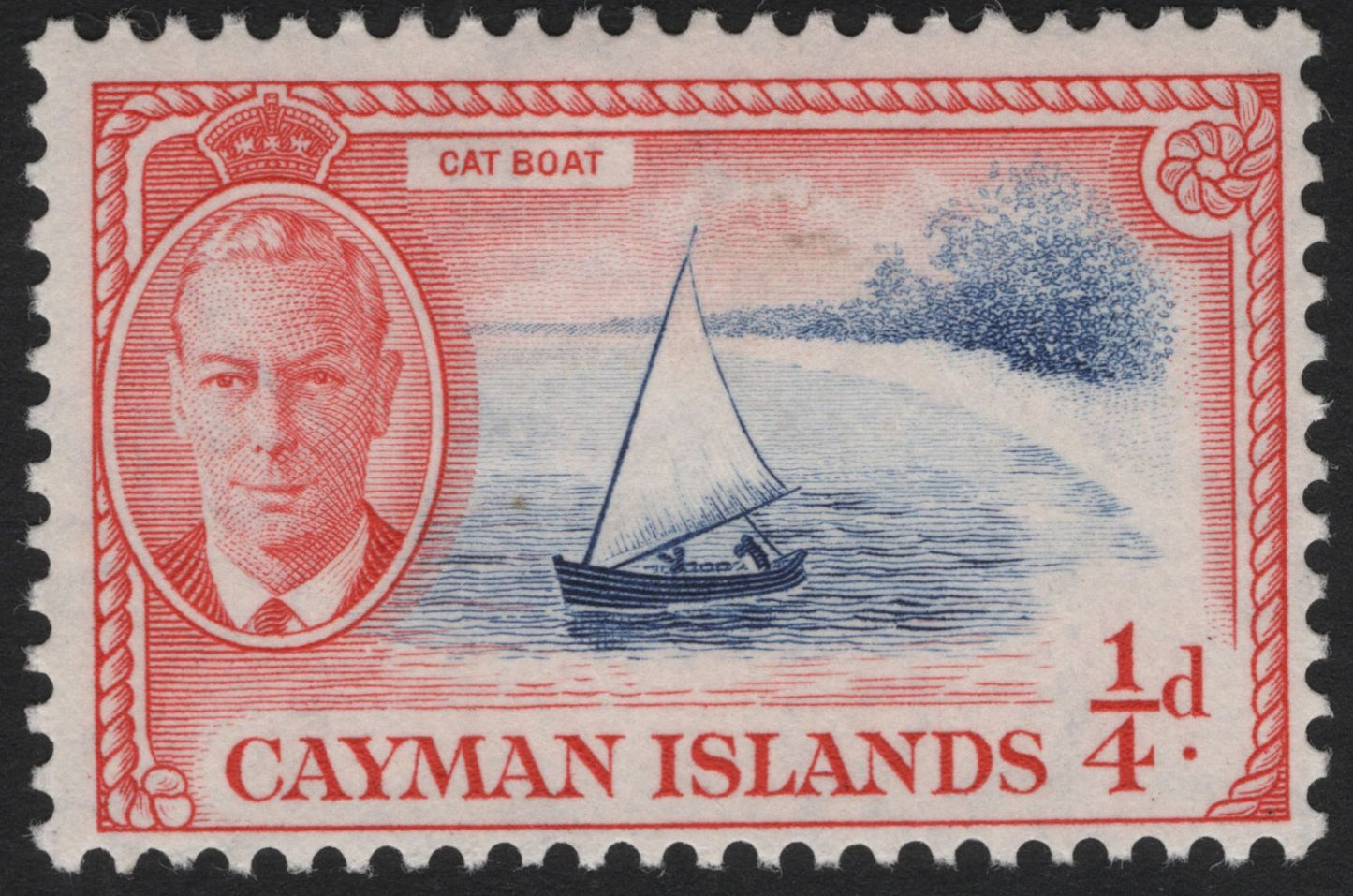 SCG4385 - Cayman Islands – 1d4 Cat Boat with King George VI Portrait