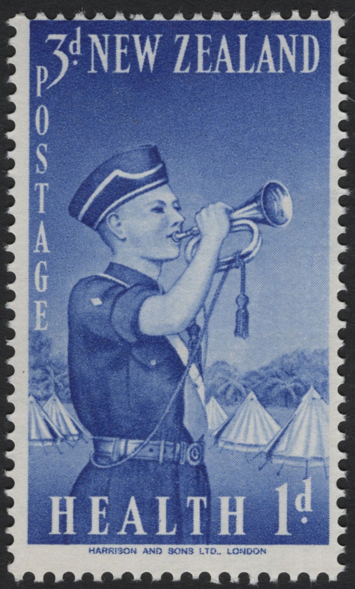 SCG4429 - New Zealand 1960 Health Stamp – Boy Scout Bugler