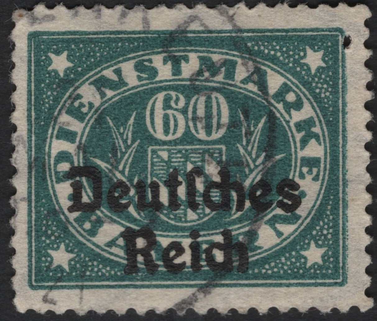 SCG4463 - Germany 1920 Official Stamp – 60 Pfennig Overprint