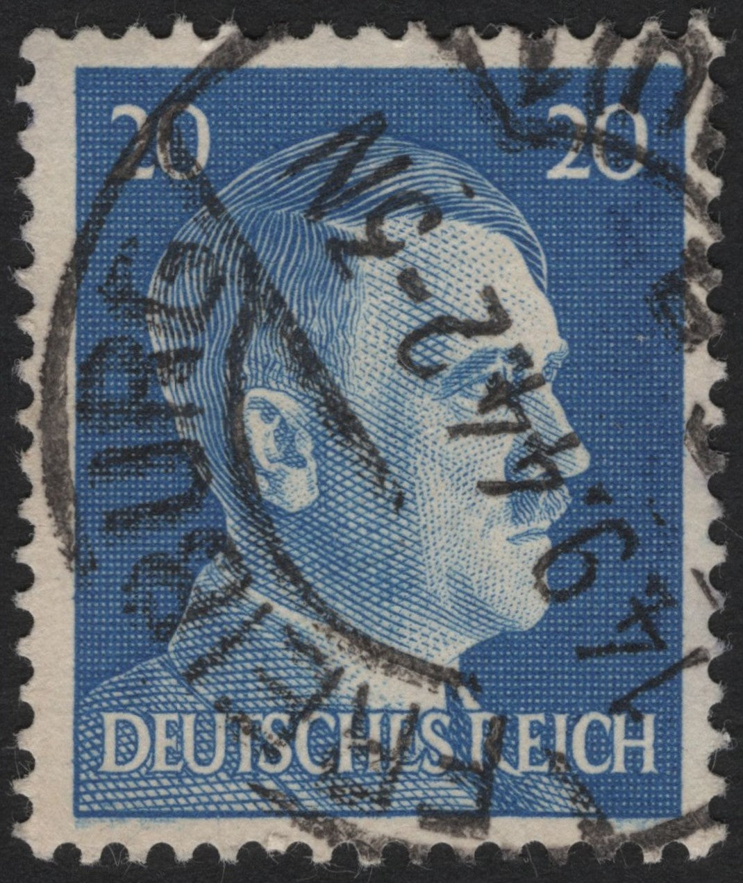 SCG4506 - Germany 1941 Adolf Hitler Definitive – 20 Pfennig Blue