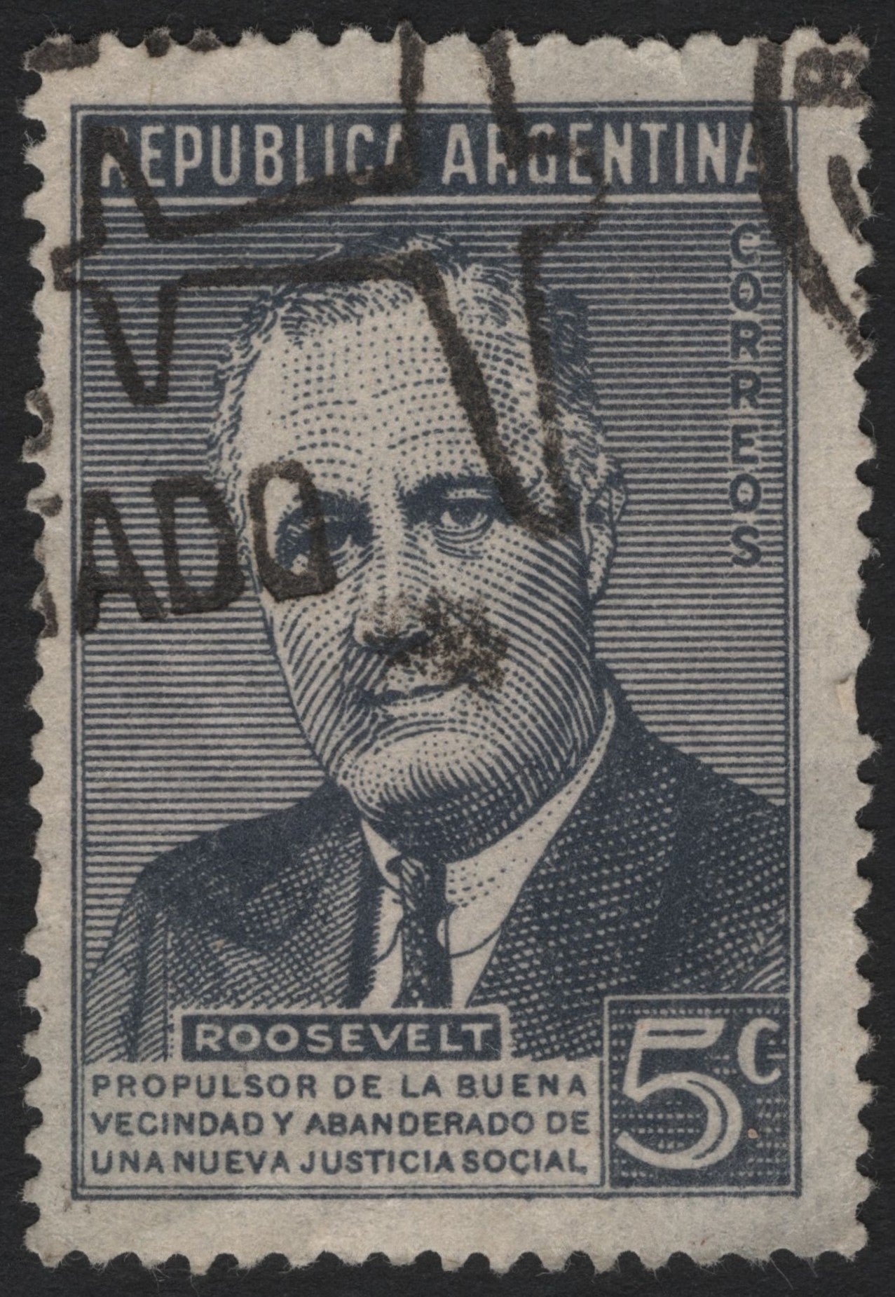 SCG4520 - Argentina 1940s – Franklin D. Roosevelt 5c Blue