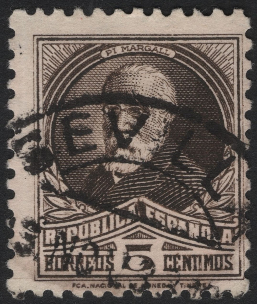 SCG4496 - Spain 1931 – Francisco Pi y Margall 5 Céntimos (Republic Issue)