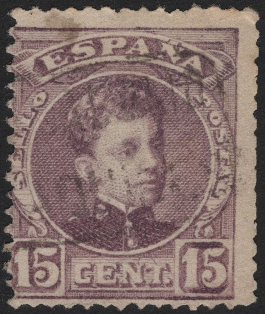 SCG4501 - Spain 1899 – King Alfonso XIII "Child King" 15 Céntimos Violet
