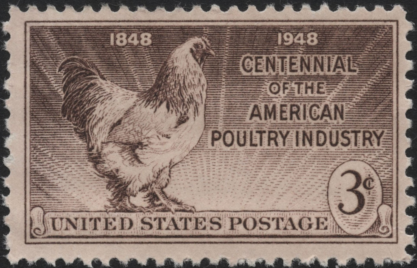SCG4543 - USA 1948 – Centennial of the American Poultry Industry, 3¢ Brown
