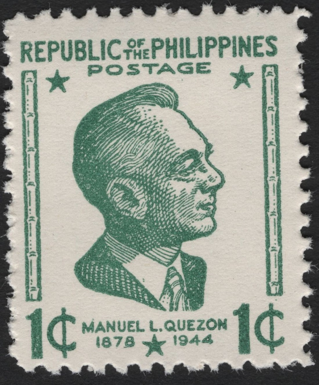 SCG4567 - Philippines 1 Centavo Manuel L. Quezon Memorial Stamp (1878–1944)
