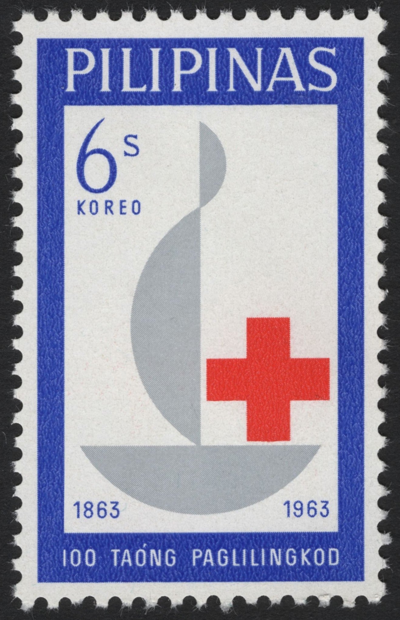 SCG4613 - Philippines 1963 – Red Cross Centenary “100 Years of Service” 6s Stamp