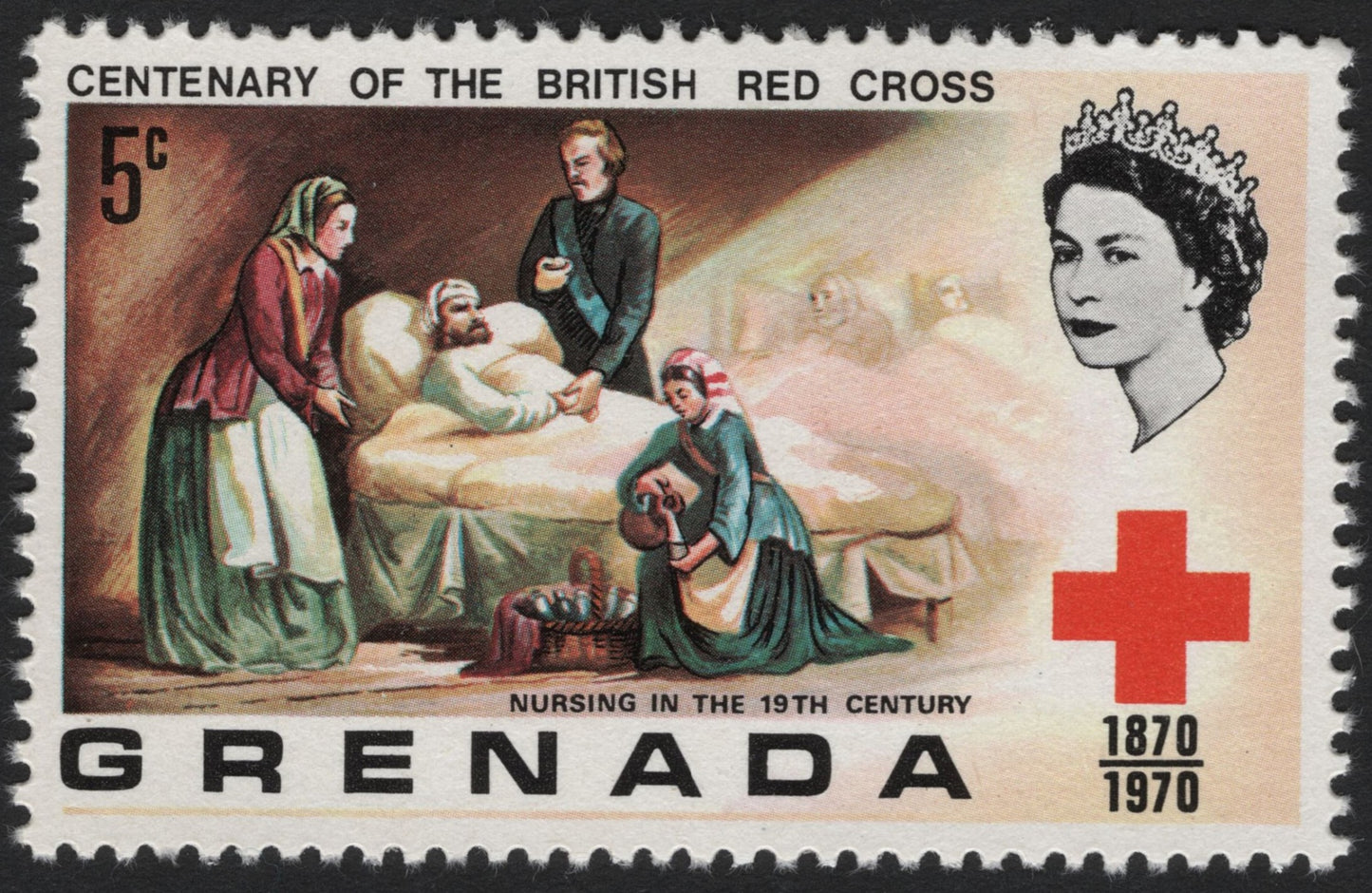 SCG4611 - Grenada 1970 – Centenary of the British Red Cross, 5c “Nursing in the 19th Century”