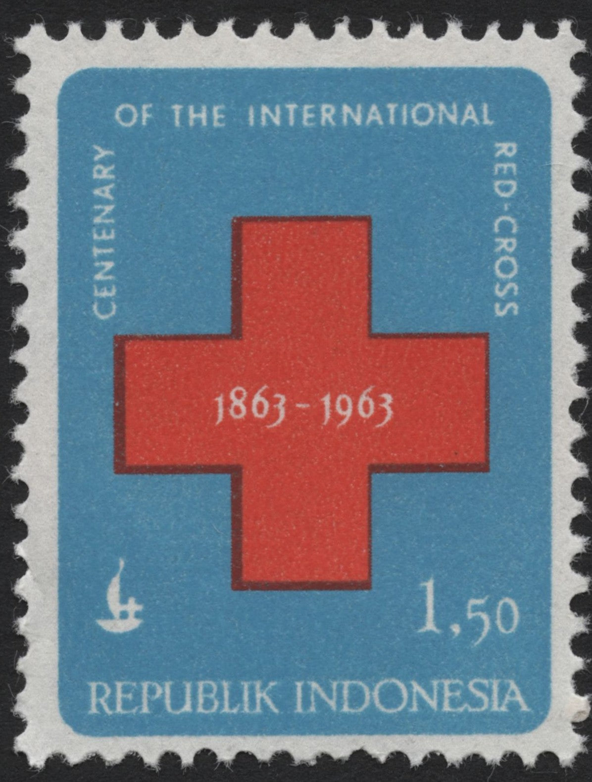 SCG4614 - Indonesia 1963 – Centenary of the International Red Cross, 1.50 Rupiah