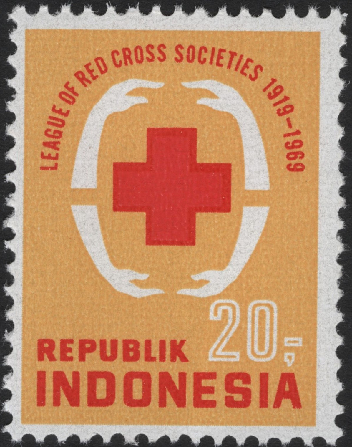 SCG4582 - Indonesia 1969 – 50th Anniversary of the League of Red Cross Societies, 20 Sen