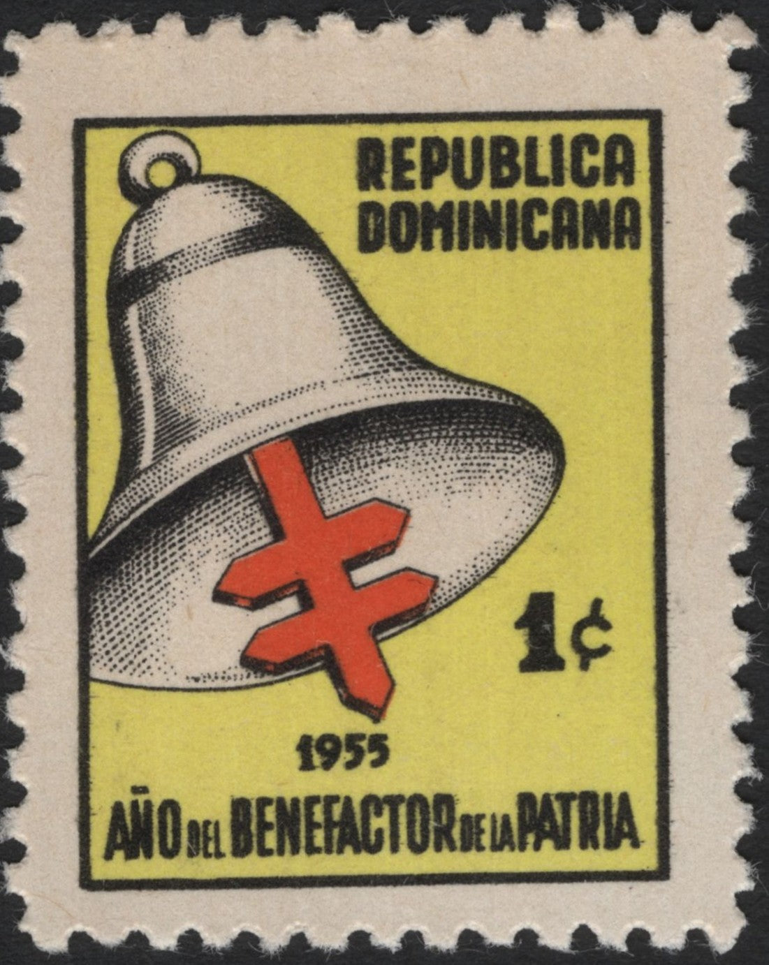 SCG4588 - Dominican Republic 1955 “Año del Benefactor de la Patria” Bell Issue – 1 Centavo