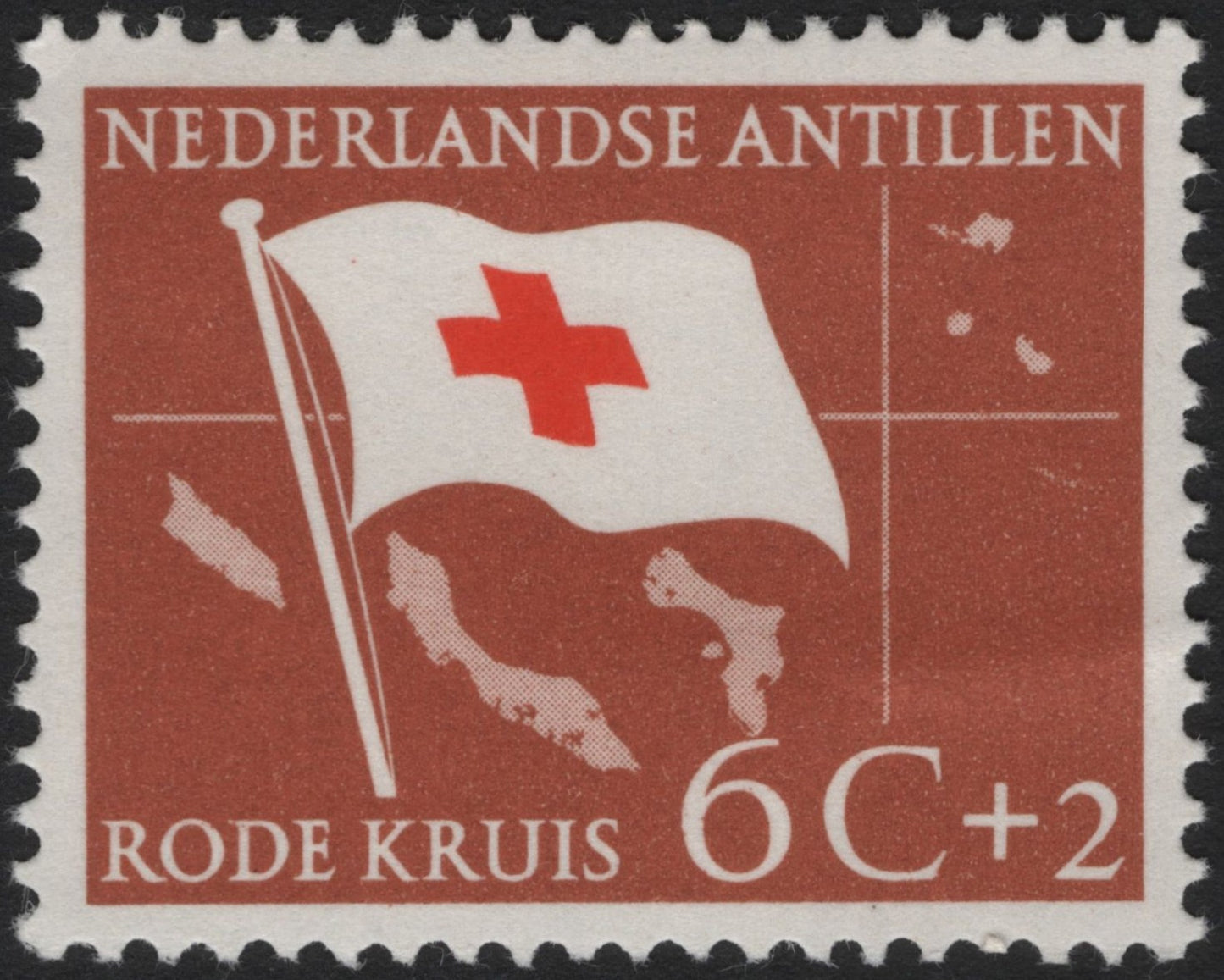 SCG4590 - Netherlands Antilles 1963 Red Cross Fundraising Stamp – 6c + 2c