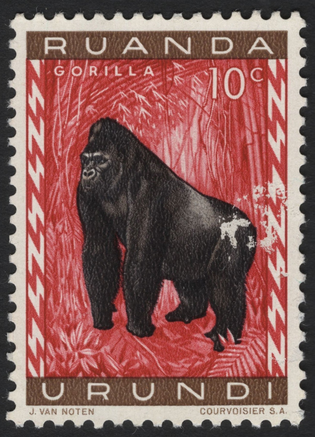 SCG4625 - Ruanda-Urundi 1960 Gorilla Stamp – 10 Centimes