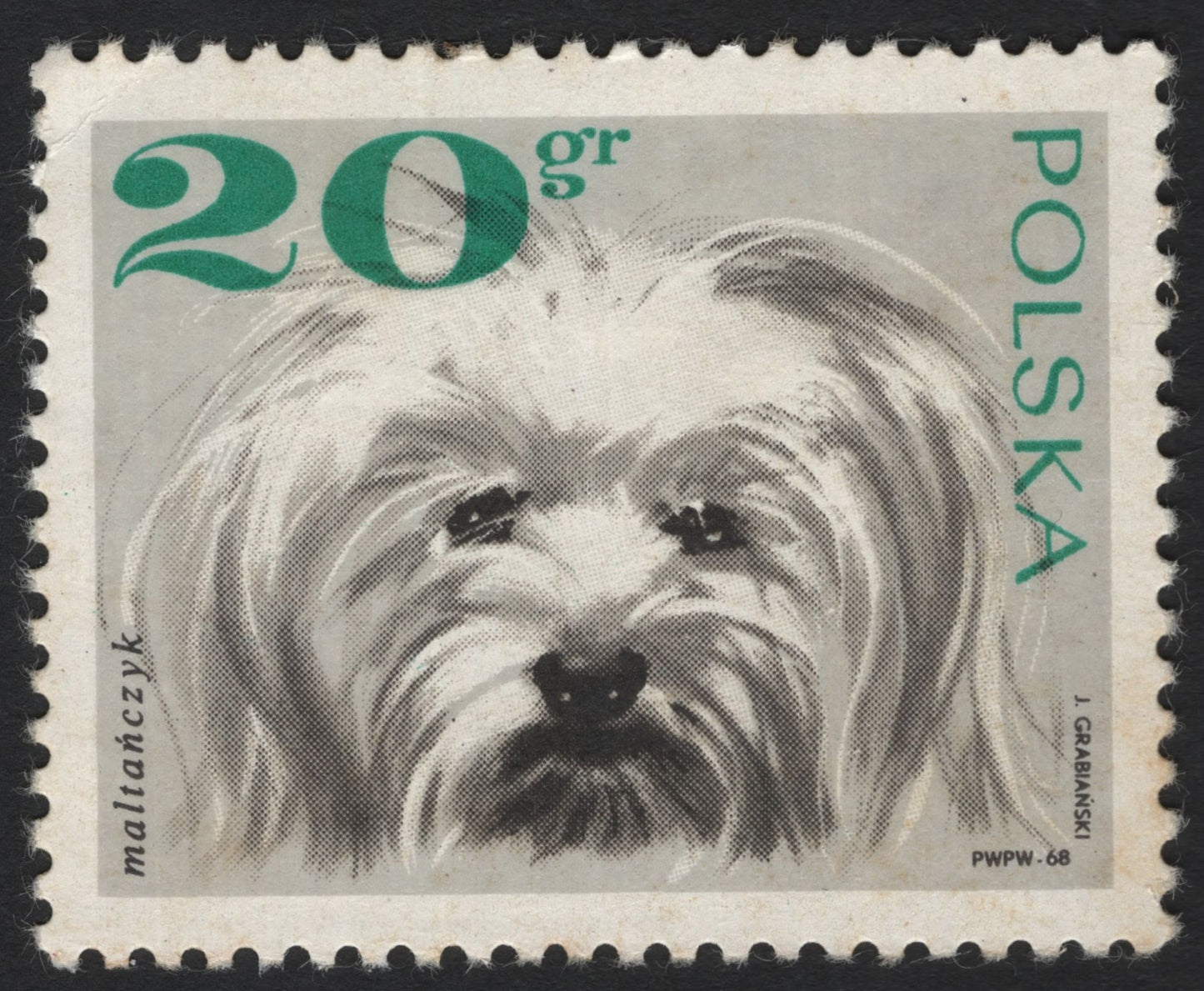 SCG4641 - Poland 1968 – Maltese Dog (20 Groszy, "Maltańczyk")