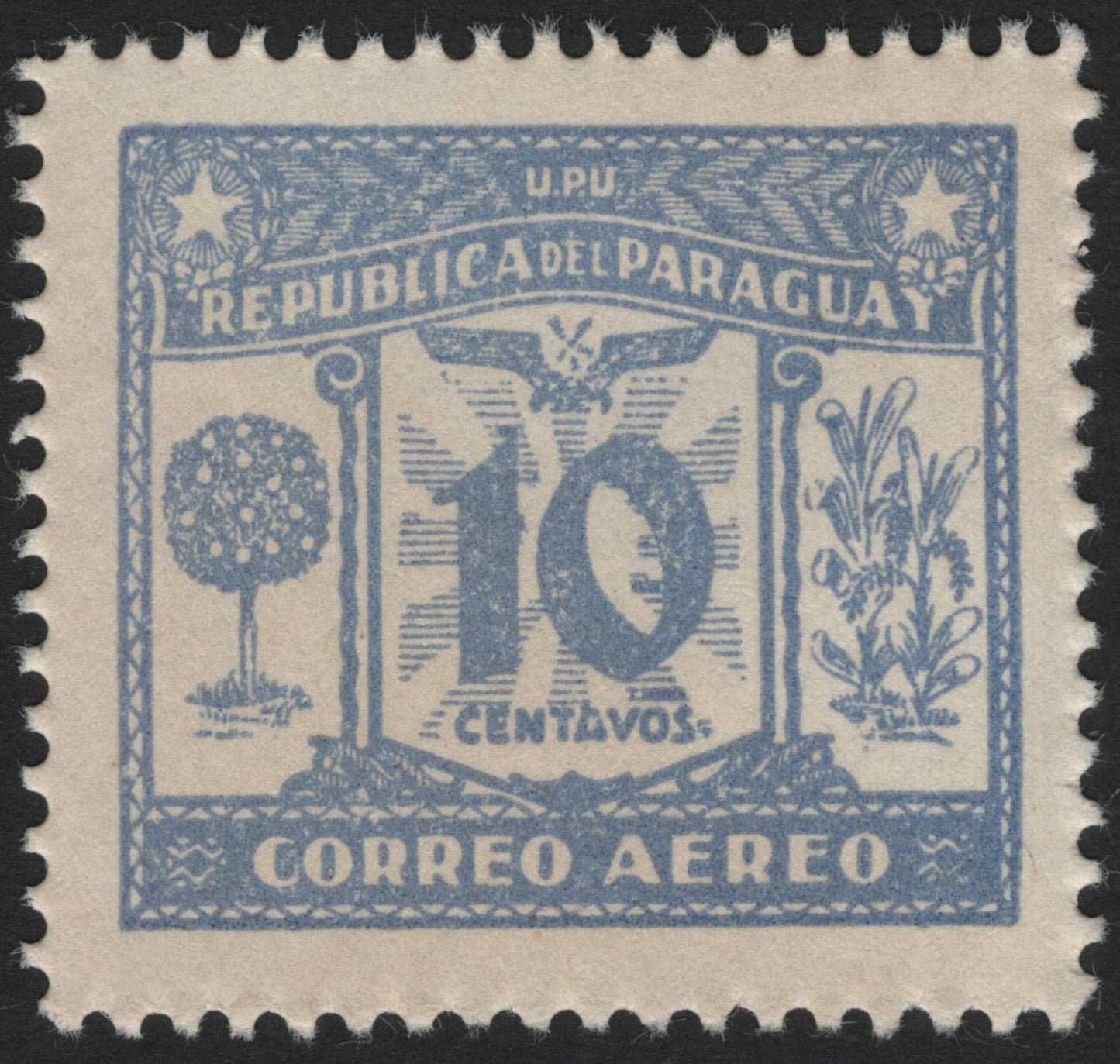 SCG4702 - Paraguay 1929 Airmail 10c Blue – UPU Issue