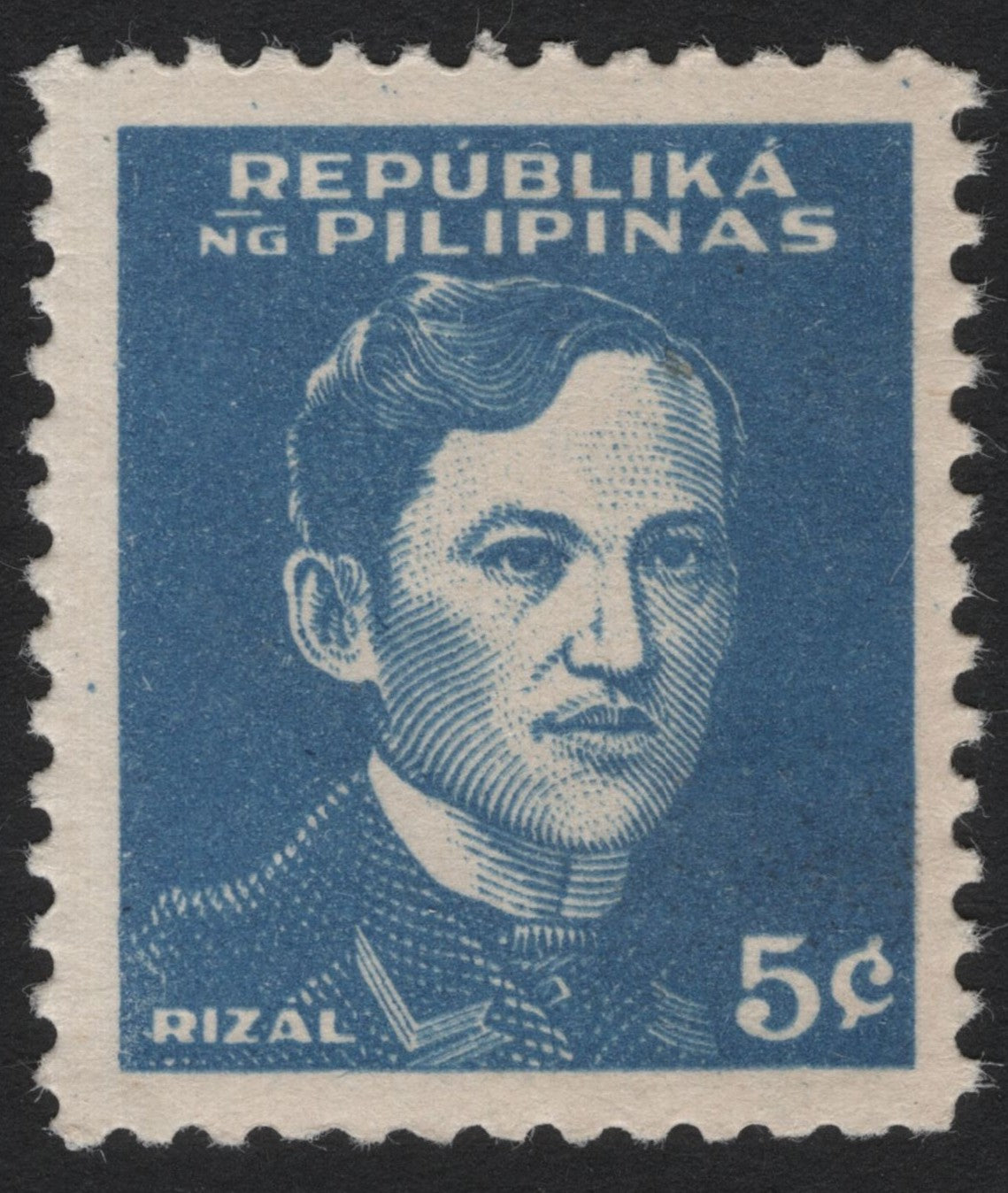 SCG4691 - Philippines 5 Centavos José Rizal Blue Definitive Stamp