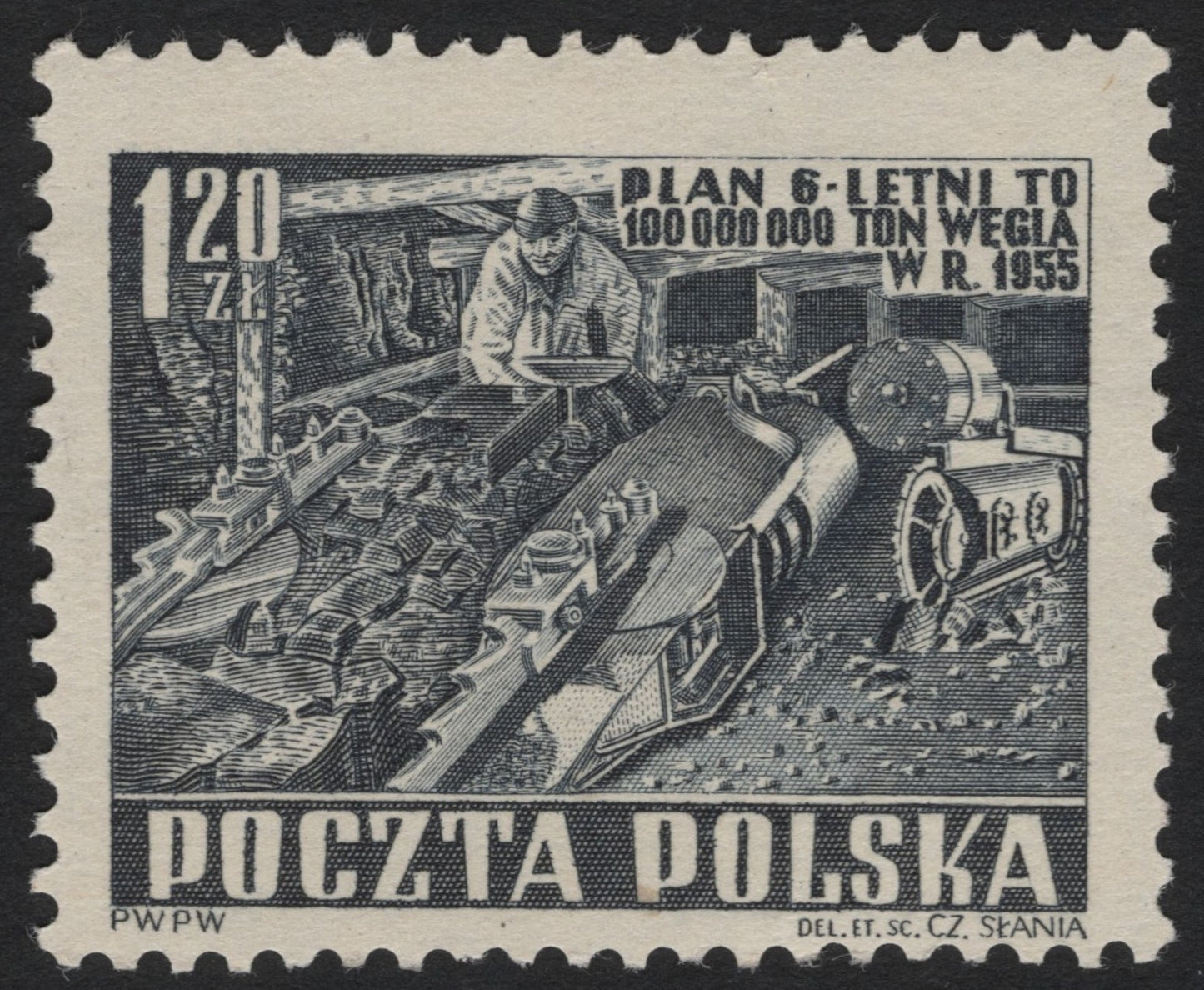 SCG4727 - Poland 1955 Coal Mining – Six-Year Plan 1.20zł