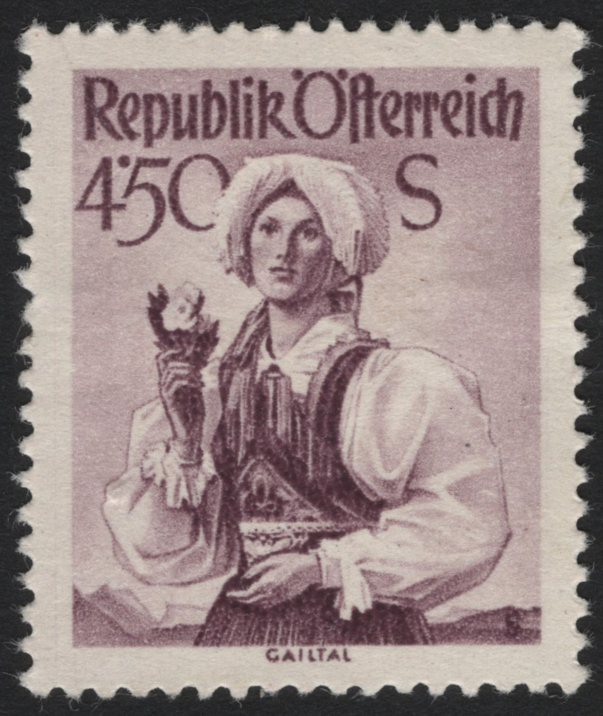 SCG4710 - Austria 1948 – 4.50s Gailtal Woman in Traditional Costume
