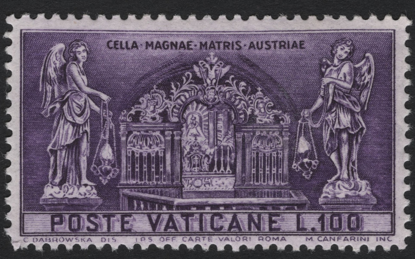 SCG4750 - Vatican City 1958 – Cella Magnae Matris Austriae, L.100 Purple