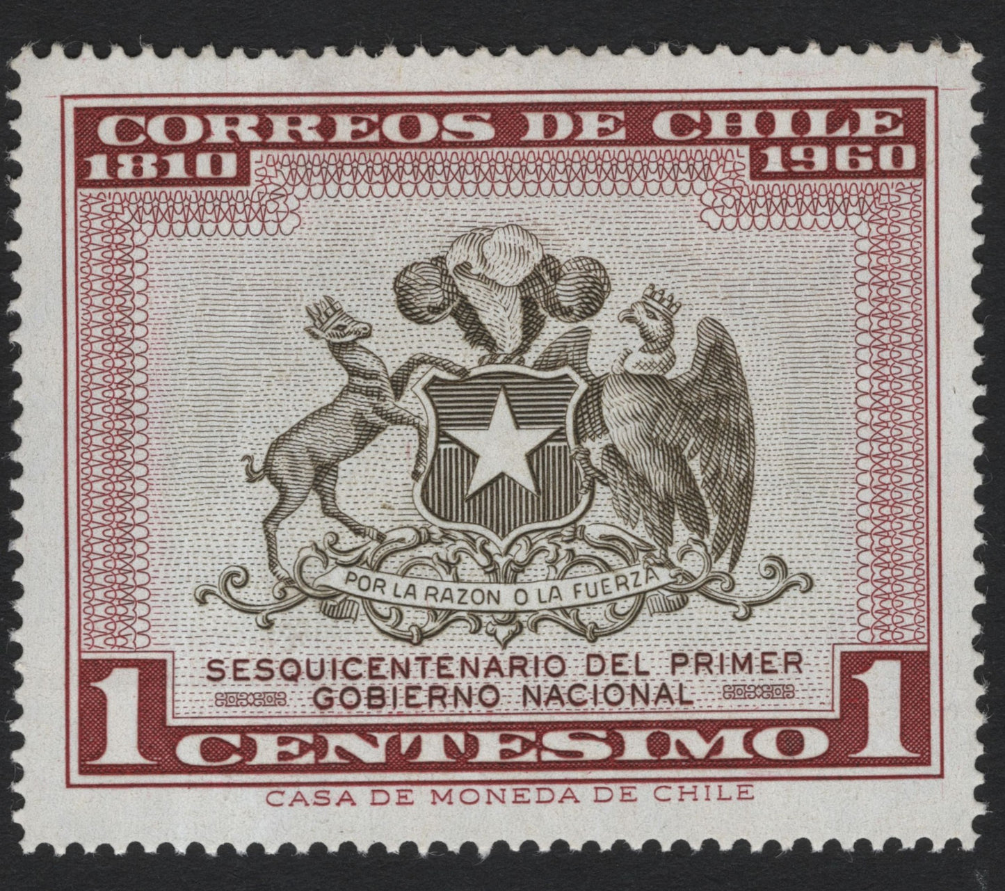 SCG4770 - Chile 1960 – 150th Anniversary of the First National Government, 1 Céntesimo