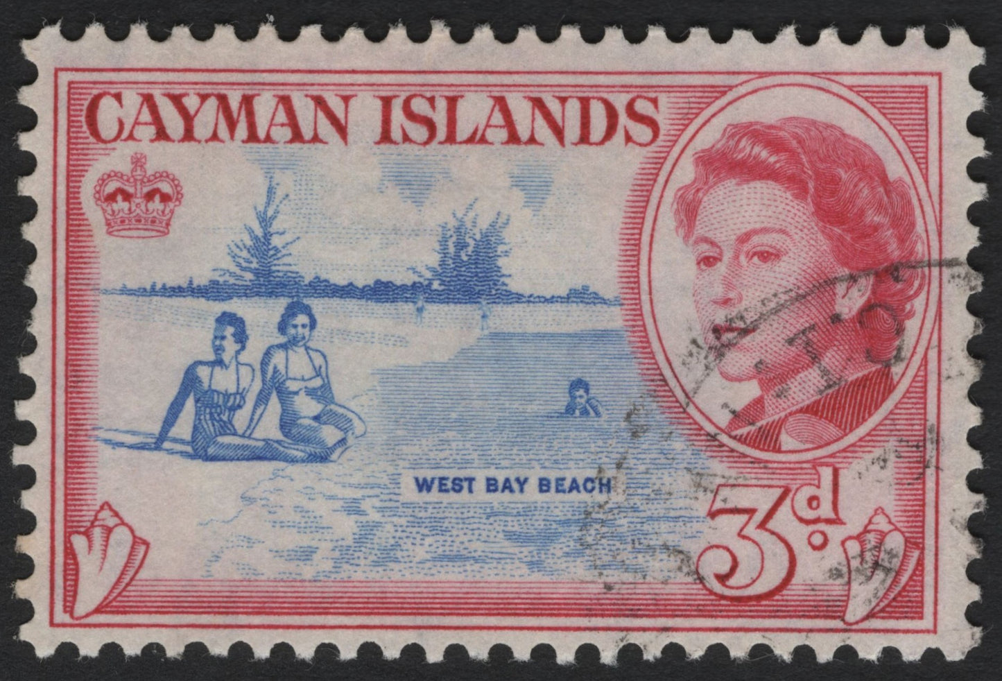 SCG4782 - Cayman Islands 3d West Bay Beach – Queen Elizabeth II (1953–62)