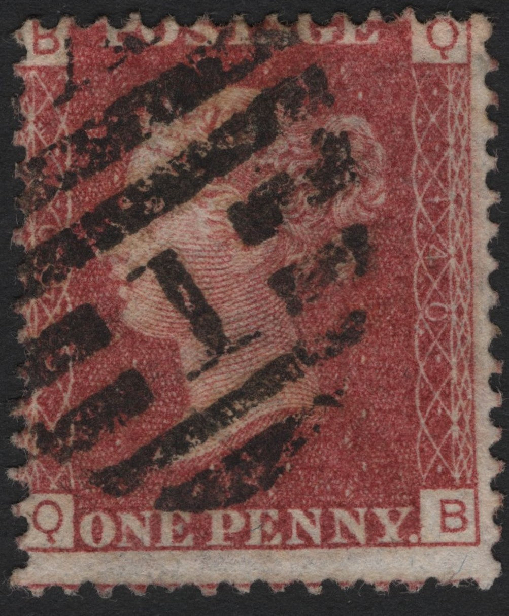 SCG4816 - Great Britain 1854–1857 Queen Victoria 1d Red (Alphabet II, Plate Position Q-B)
