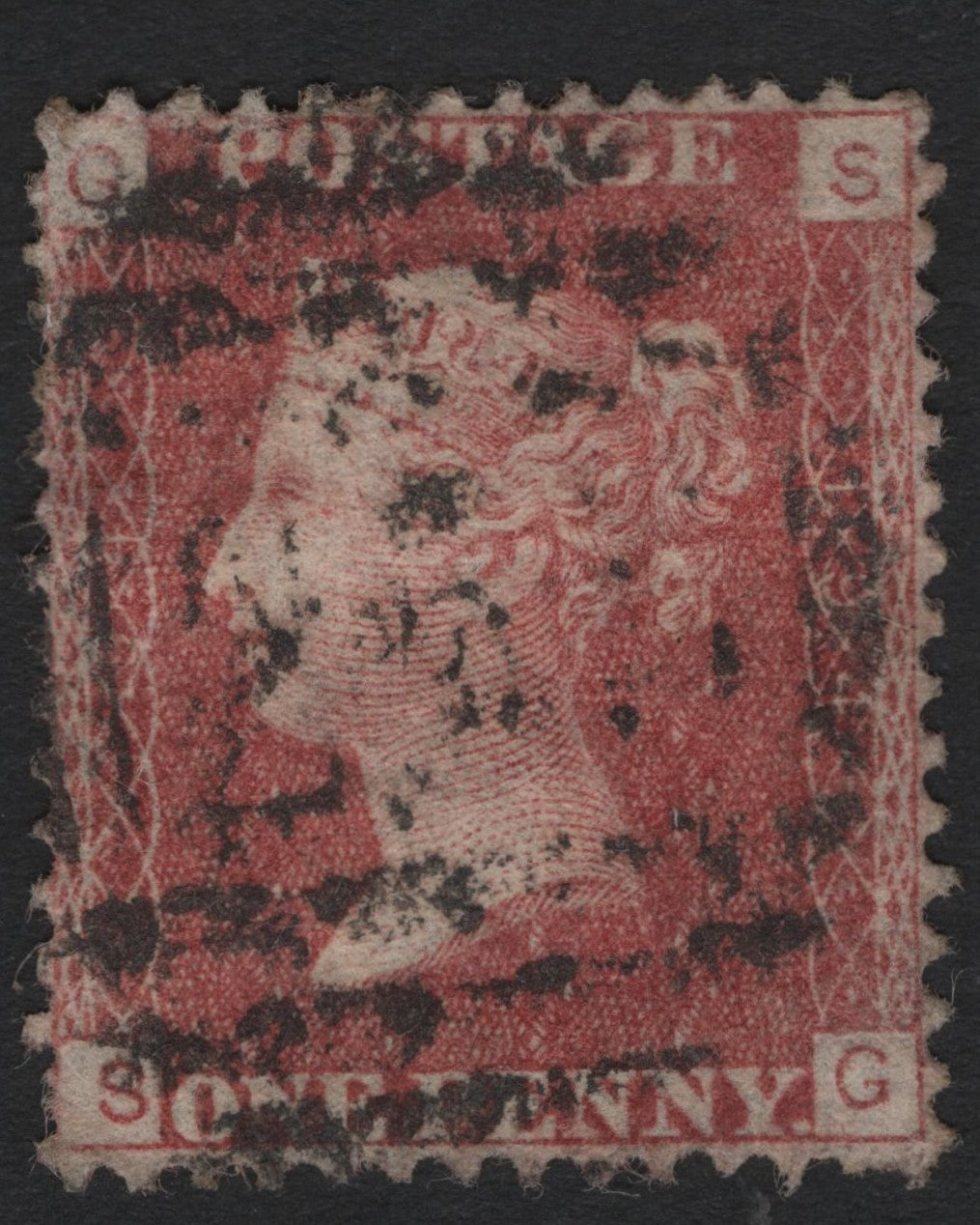 SCG4818 - Great Britain 1854–1857 Queen Victoria 1d Red (Plate Lettering S–G)