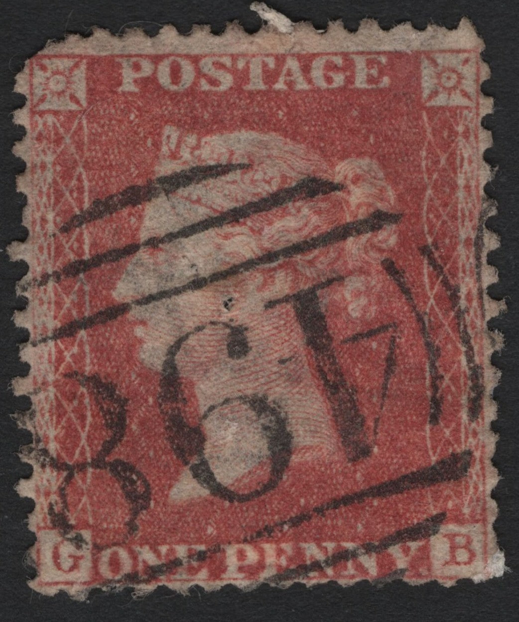 SCG4828 - Great Britain 1858–79 Penny Red – Plate 93 (Lettering G–B)