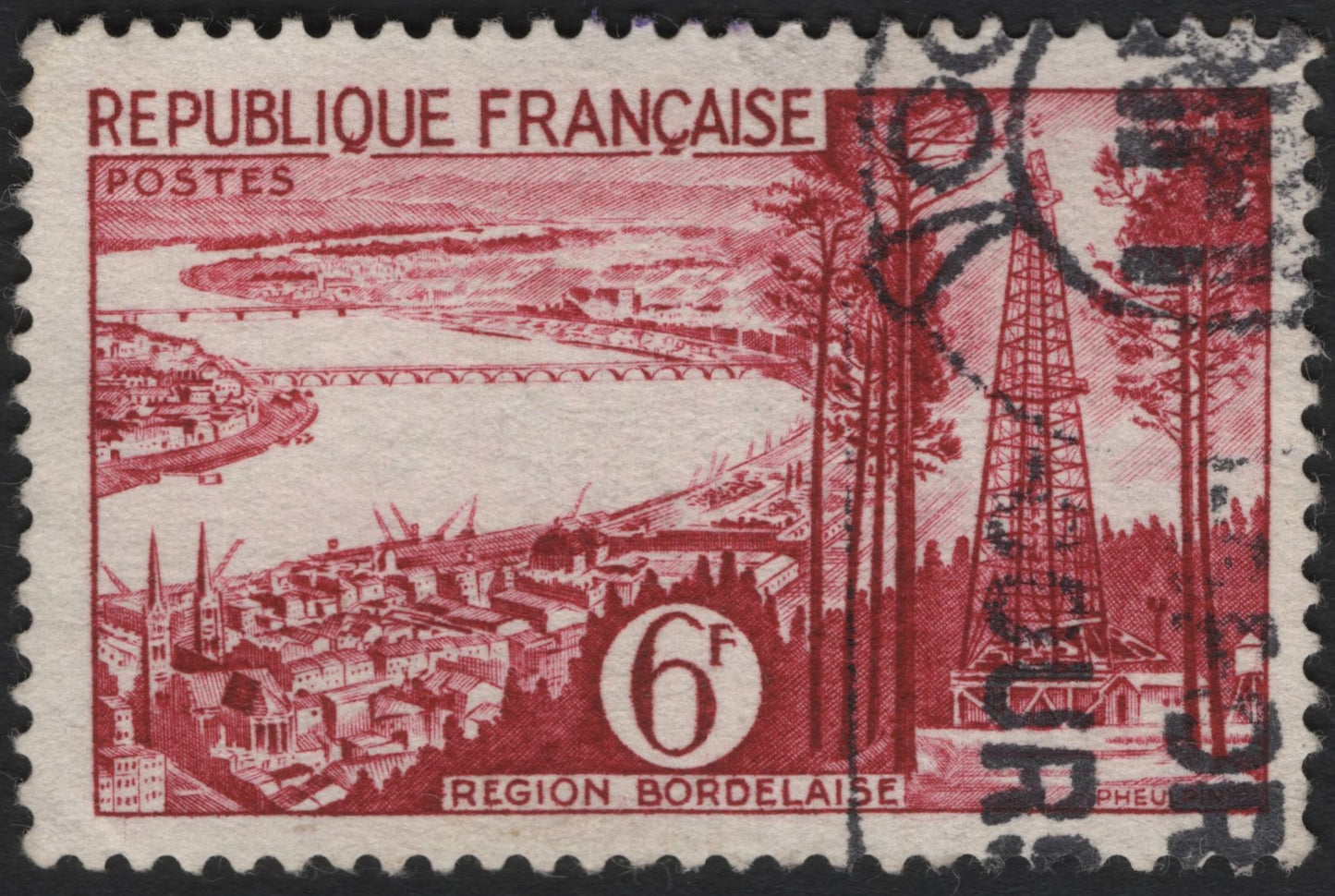 SCG4871 - France 1947 – Bordeaux Region (6 Francs, Red)