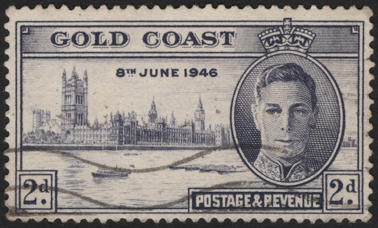 SCG4873 - Gold Coast 1946 Victory Issue – King George VI, 2d Violet