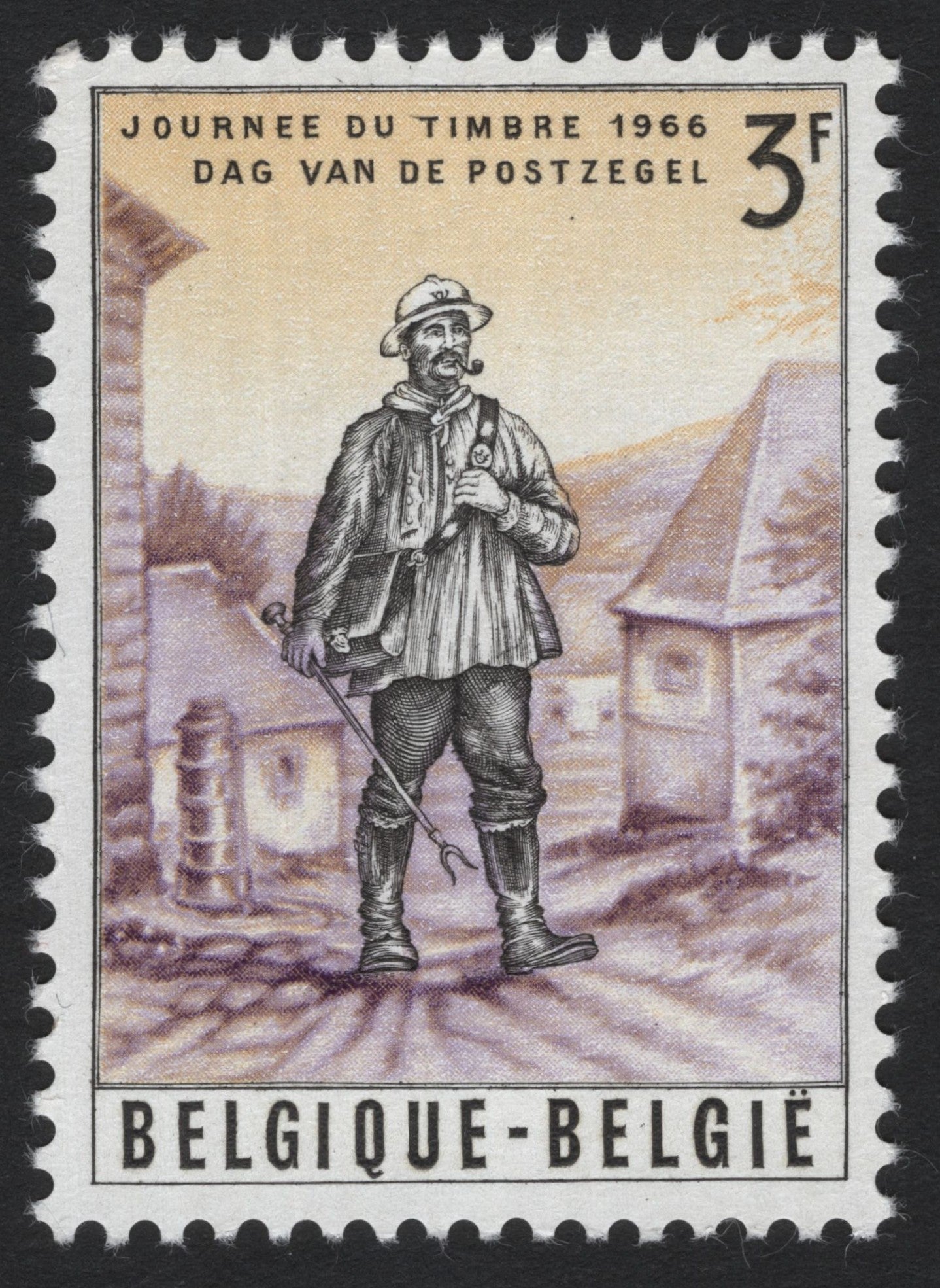 SCG4925 - Belgium 1966 – Stamp Day “Journée du Timbre” (3F)