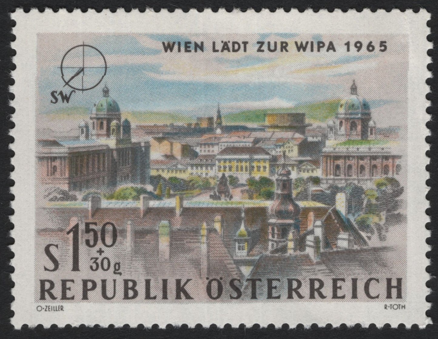 SCG4932 - Austria 1965 WIPA Philatelic Exhibition – Vienna City View
