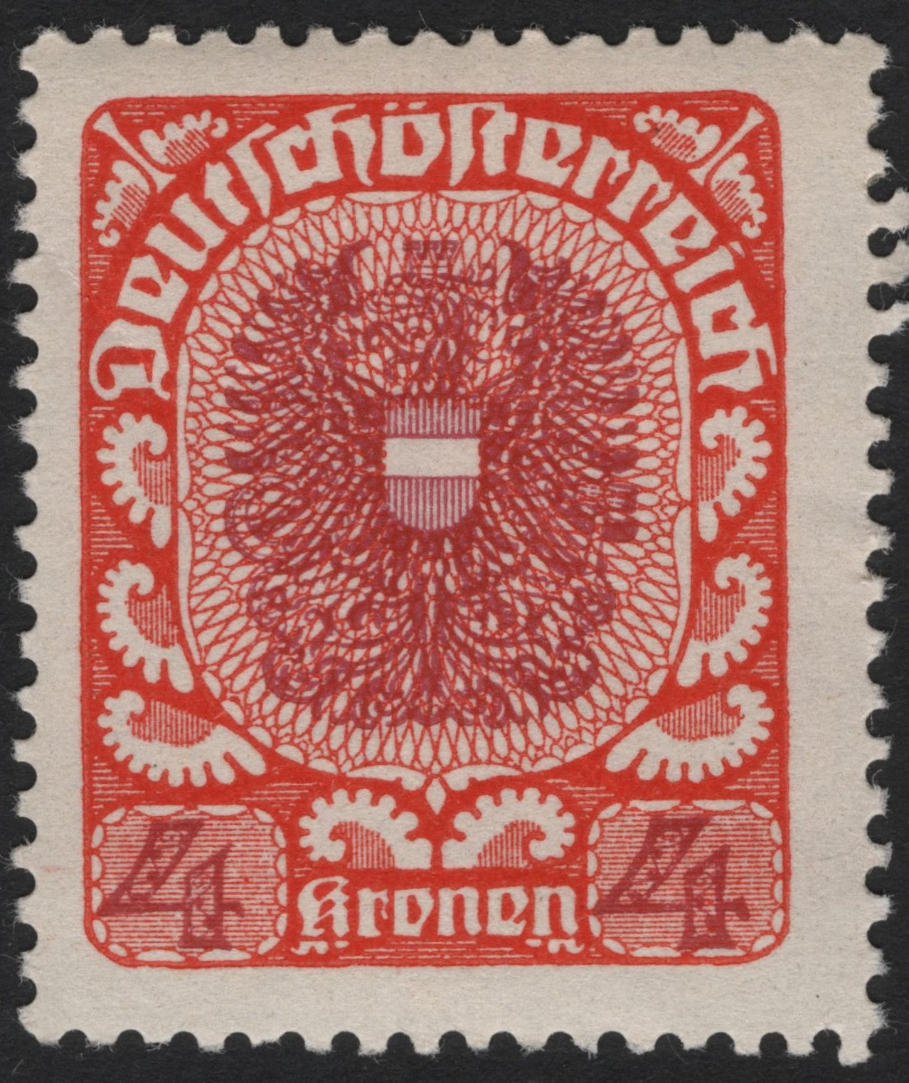 SCG5049 - Austria (Deutschösterreich) 1919 – 4 Kronen Red Imperial Arms