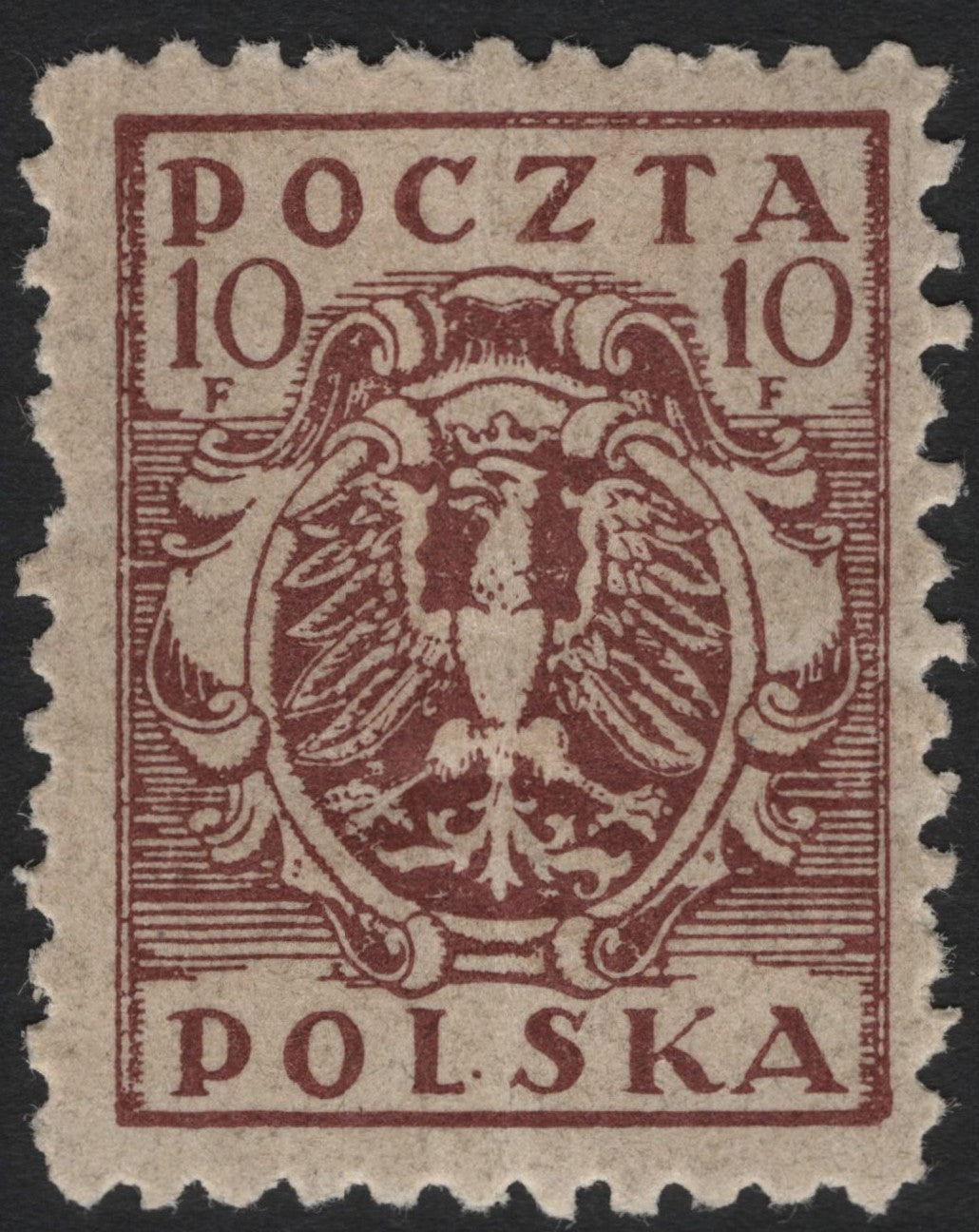 SCG5051 - Poland 1919 – Coat of Arms Eagle 10 F Stamp