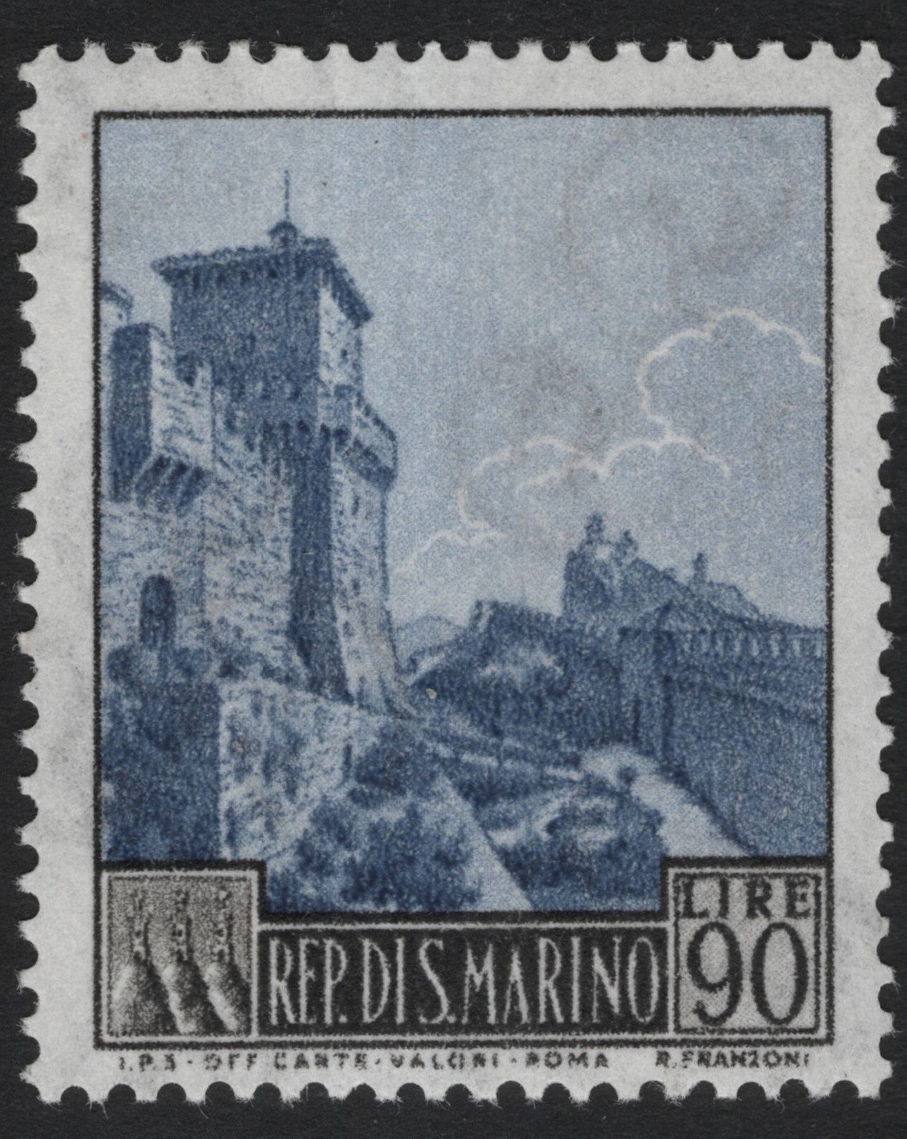 SCG5031 - San Marino 90 Lire Fortress of Guaita Stamp