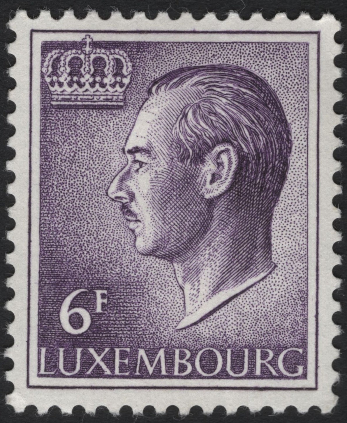 SCG5034 - Luxembourg 6 Francs King Jean Definitive Stamp (1956–1960s)